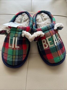 Lil Bear Plaid Slippers - Multicolor